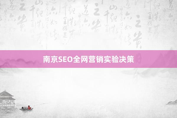 南京SEO全网营销实验决策